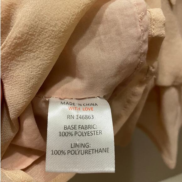 Mare Mare x Anthropologie Mini Dress Tunic | Pink Beige Chiffon Wrap S, M $259 - Picture 13 of 15